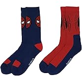 Hyp Spiderman Marvel Comics Men's 2 Pack Athletic Crew Socks