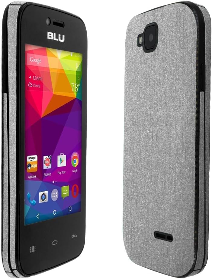Skinomi Brushed Aluminum Full Body Skin Compatible with BLU Dash JR 3G (Full Coverage) TechSkin with Anti-Bubble Clear Film Screen Protector