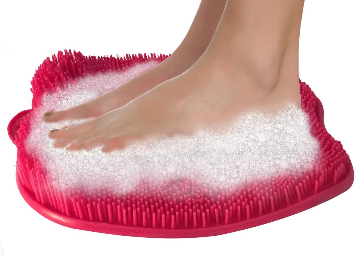 Shower Foot Massager Scrubber - Improves Foot Circulation & Reduces Foot Pain - Soothes Tired Achy Feet and Scrubs Feet Clean - Non Slip with Suction Cups: Health & Personal Care