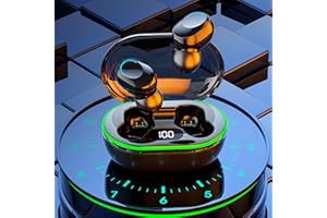 Sentmoon Clearance Wireless Bluetooth Headset Earbuds Bluetooth 5.3 Headphones Microphone LED Digital Shows Charging, IPX4 Waterproof Cordless Earphones for Sports, Noise Reduction Low Delay