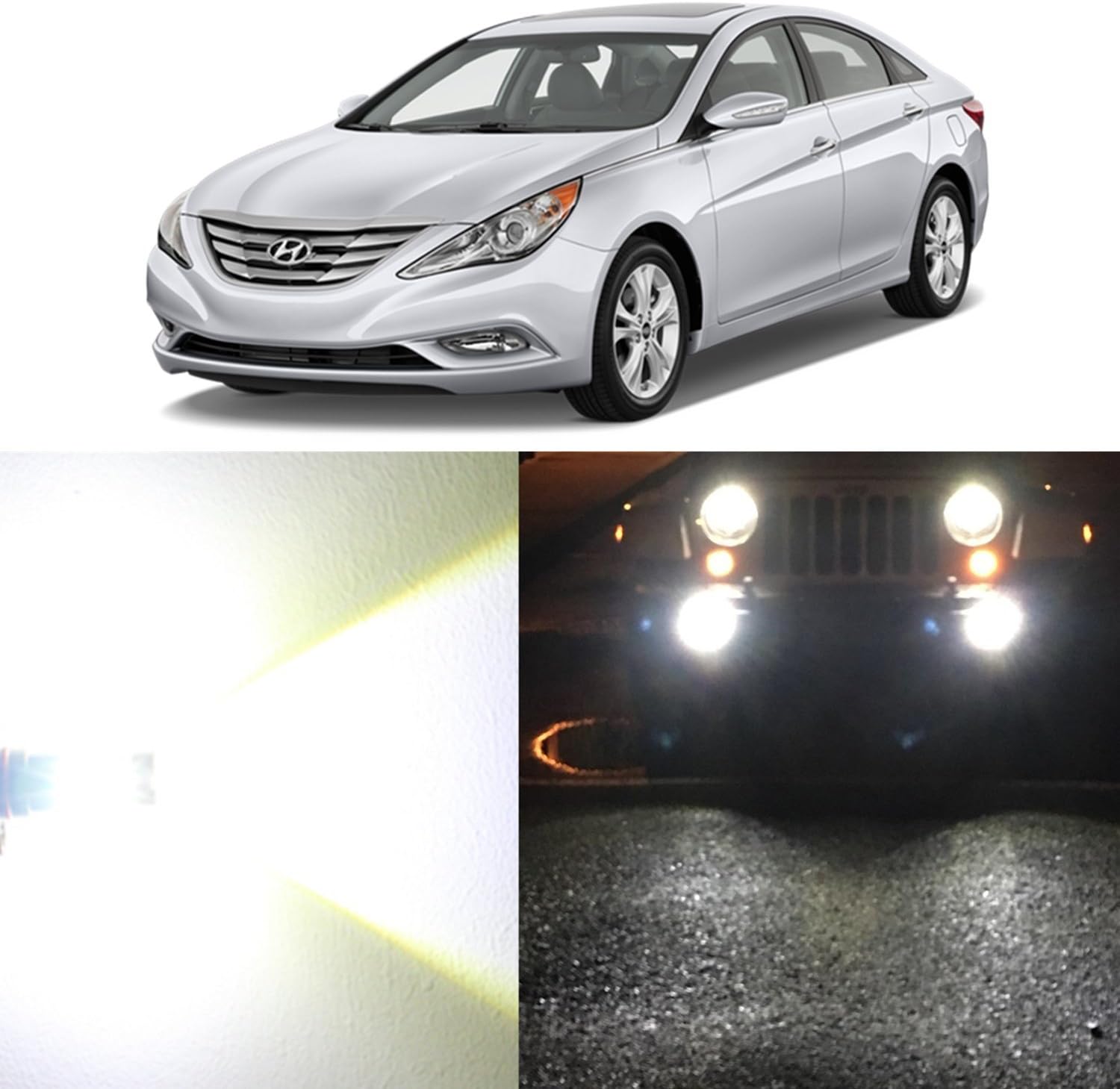 Amazon Com Alla Lighting 2x Super Bright 6000k White 881 Ge881 Led Bulbs For Front Fog Light Lamps For 1995 1996 2006 2007 2008 2009 2010 Hyundai Sonata Automotive