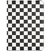 Black and White Checkerboard Passport Holder and Vaccine Card Holder Combo,Fit for 4 x 3 Vaccine Card Black and White Checkerboard Leather Passport Wallet Cover with Vaccine Card Slot