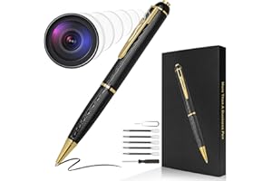 GIAOQ 1080P Spy Camera Pen with 64G Memory, Full HD Small Nanny Cam Spy Pen, Easy to use Mini Body Camera with 240 Minutes Battery Life, Hidden Camera, Rechargeable Security Camera