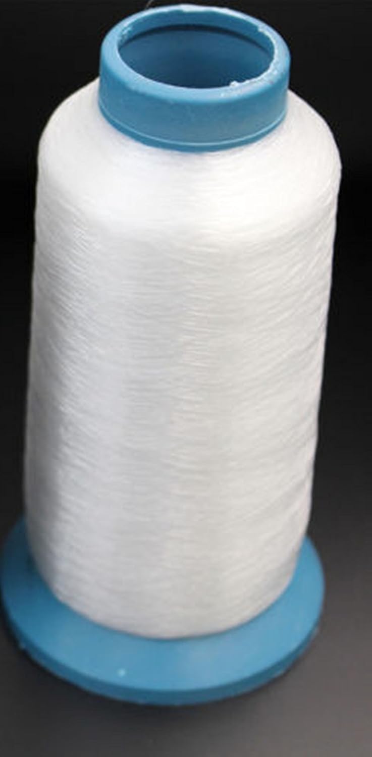 GCS White Nylon Invisible Sewing Thread, Size 0.12mm - 4,000 Yards Cone