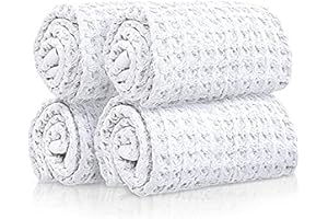 SUTERA - Wash Towels Extra Absorbent Silverthread Washcloths Set - Pack of 4 White - 100% CA-Grown Cotton - Luxury Soft Durable Quick Drying Fabric Bathroom Face Cloths 12"x12"