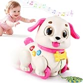 Yunaking Musical Puppy Toy for 1 Year Old Girl Gifts, Baby Toys 6-18 Months | Auto-Avoid Obstacle, Interactive Learning, Encourages Crawling &amp; Walking, 2 Volume Levels, 1st Birthday Xmas Gift for Girls