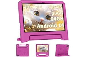 COLORROOM 2025 Upgraded Android 14 Tablet, 10inch Kids Tablet, Octa-core CPU, 10GB+64GB+1TB Expand Tablets for Kids with Kids Space, Parental Control, 6000mAh Big Battery,Touchscreen Tableta,Pink