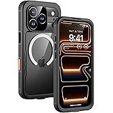 Lanhiem Magnetic for iPhone 17 Pro Max Case, IP68 Waterproof Dustproof, Built-in Screen Protector [Compatible with Magsafe] Heavy Duty Rugged Cover Full Body Phone Case, 6.9 inch, Black