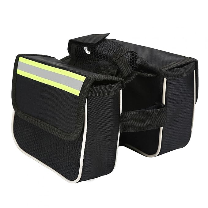 Top Tube Bicycle Bag, Front Frame Top Bag Waterproof Double Pouches Bag