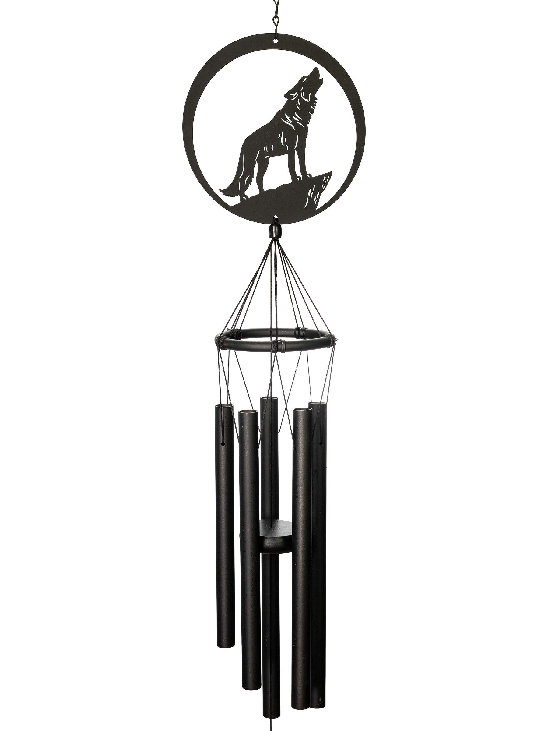 VP Home 38-Inch Wolf Wind Chimes for Outside - Howling Wolf Decor Wind Chime for Garden - Unique Outdoor Decoration Gift for Women, Mom, and Nature Lovers