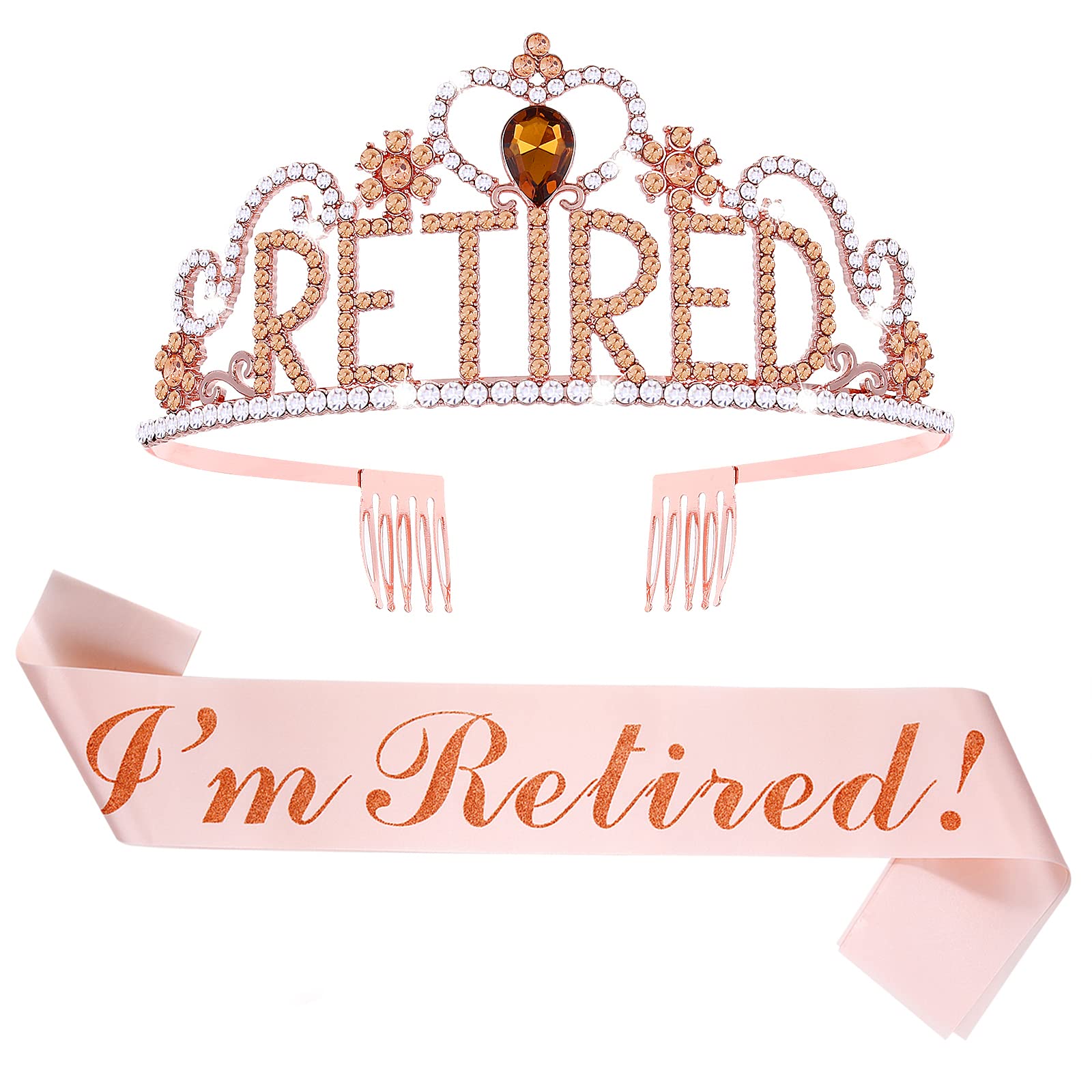 Abeillo Retirement Party Decorations - Retirement Gifts for Women, “I'm Retired” Sash & Retired Crown Tiara, Women Happy Retirement Party Supplies, Gifts, Favors