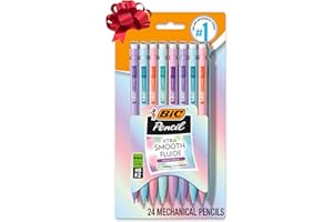 BIC Extra Smooth Pastel Mechanical Pencil, 0.7 mm Medium Point, Smooth and Dark Writing, 24-Count Pack