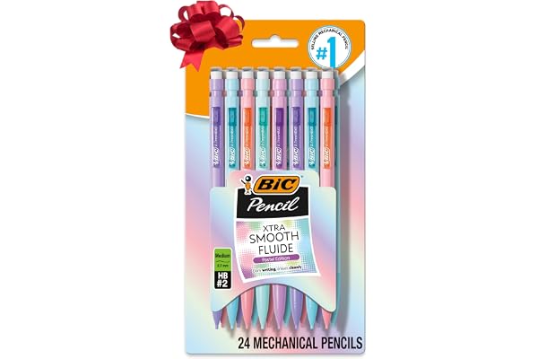 BIC Extra Smooth Pastel Mechanical Pencils, Medium Point (0.7mm), Bulk School Supplies for Students and Teachers, 24-Count Pa