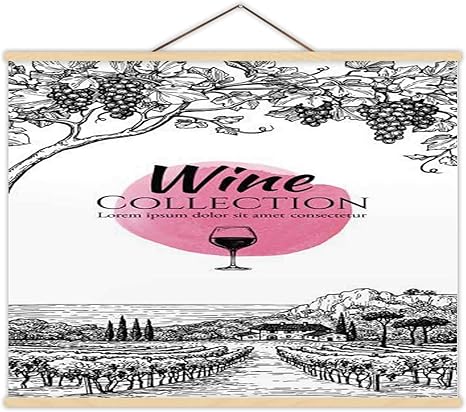 Amazon Com Hitecera Wine List Design Template Illustration Village Canvas Posters Colorful On Paper For Home Decoration 12 W X 8 H Posters Prints