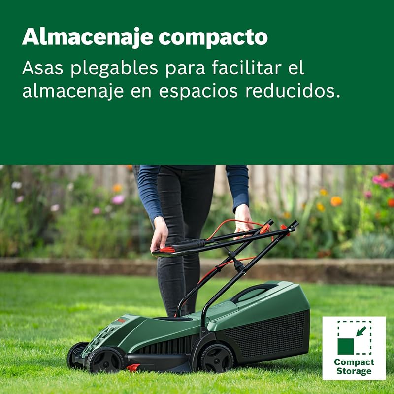 Cortador de relva com fios Bosch EasyRotak 32-235 (potência do motor de 1200 W, largura de corte: 32 cm, cesto coletor de 31 litros, adequado para pequenos jardins)