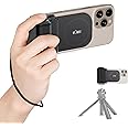 KIWIFOTOS Magnetic Phone Camera Grip for Magsafe Phone Tripod Handle with Bluetooth Remote & Tripod Mount Adapter for iPhone 16 Pro Max Samsung Smartphone Vlog Video Shooting (Black)