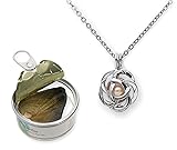 Pearlina Rose Flower Cultured Pearl Oyster Necklace