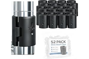 Wire Shelf Clips 52 Pcs Wire Shelving Shelf Lock Clips Plastic Shelf Supportsfor Wire Shelving Units for 1" Post- Wire Shelf 