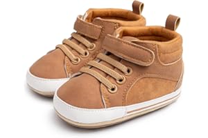 CENCIRILY Baby Boys Girls High Top Sneakers Soft Soles Anti Skid Infant Ankle Shoes Toddler Prewalker First Walking Crib Shoes