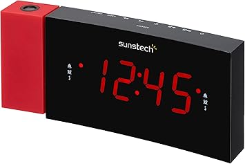 Sunstech FRDP3 - Radio despertador con proyector horario (USB de...