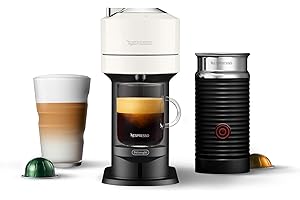 Nespresso Vertuo Next Coffee and Espresso Maker by De'Longhi with Aeroccino Milk Frother, White