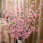 Asdomo 10PCS Artificial Cherry Blossom Branches Silk Spring Peach Blossom Fake Flowers Arrangements for Home Wedding Decoration