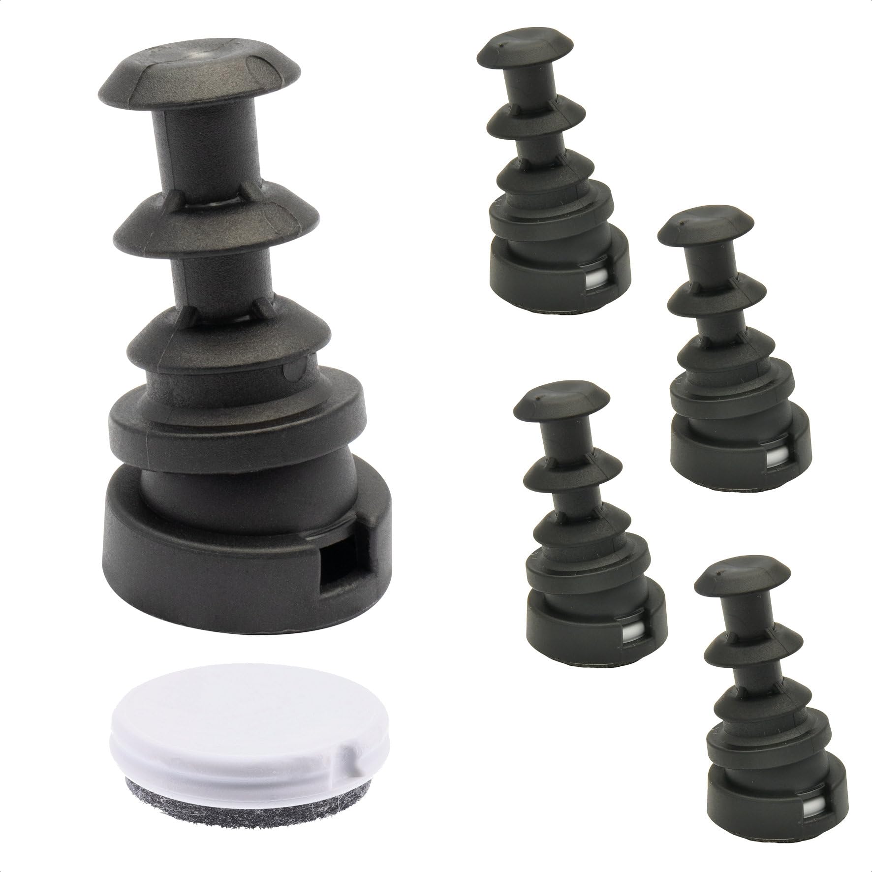 WAGNER QuickClick® chair glides reversible wool felt + plastic I 4pcs. set glides for insertion into round tubes - DUO - Inner diameter Ø 14 mm/outer diameter Ø 18 mm - Made in Germany - 15832100