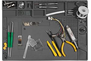 WEP M170 Silicone Soldering Mat 17.3x12.2 inches Heat-resistant with 8 Function Zones, Magnetic Mat/Soldering Mat for, electronics repair, DIY Projects