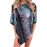 Tarotong Womens Oversized Graphic Tees Moon Printed Tshirts Butterfly Shirt Vintage Summer Y2K Tops