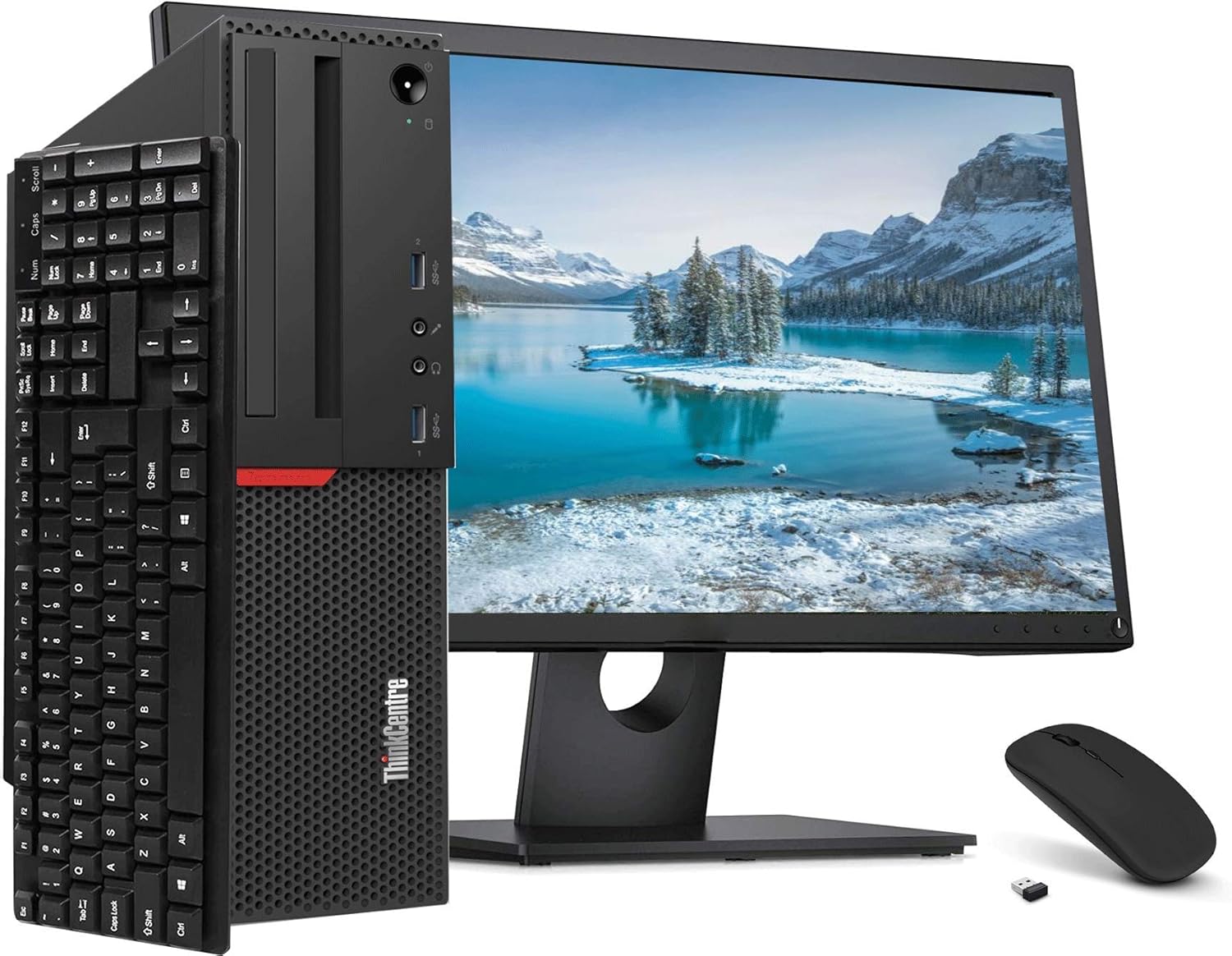 Lenovo M700 SFF Computer Desktop PC, Intel Core i5 6500 Processor, 8GB Ram, 128GB M.2 SSD, 500GB Hard Drive, Wireless Keyboard & Mouse, 19