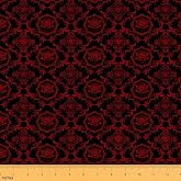 Feelyou Gothic Fabric by The Yard Soft 1 Yard | Vintage Rose Boho Upholstery Fabric for Sofa Chair Cushion Black Red Damask Farmhouse for DIY Sewing Craft, Not Stretchy