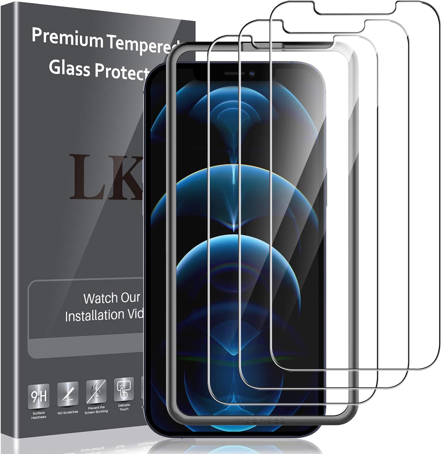 LK 3 Pack Screen Protector Compatible with iPhone 12 Pro Max 6.7 inch