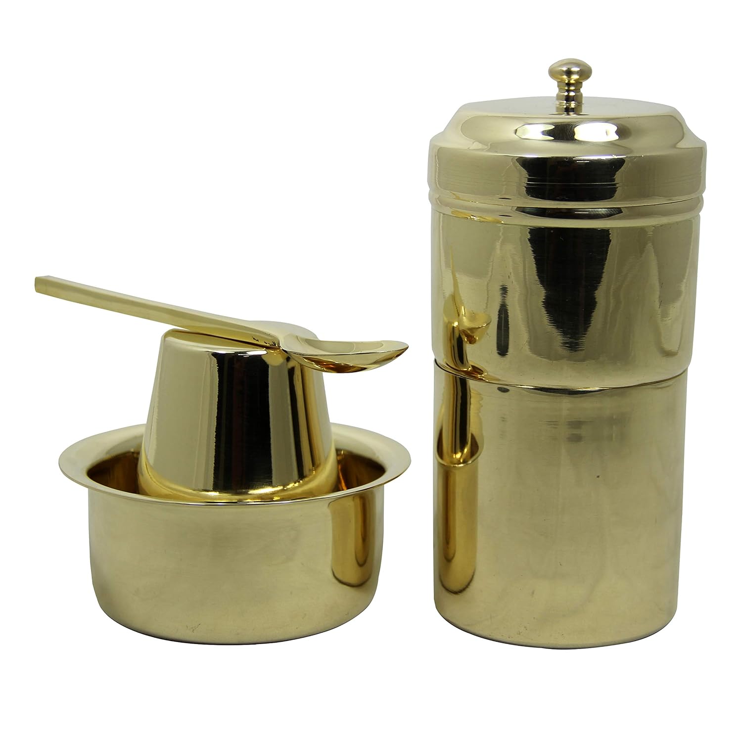 Buy PURI Brass South Indian Coffee Filter with DABARA Set and 1 Small