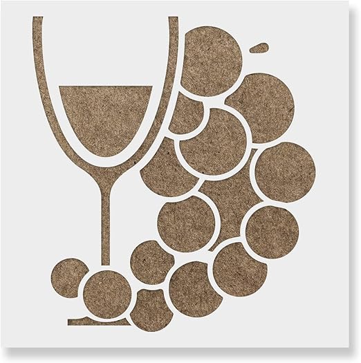 Amazon.com: Wine Glass Grapes Stencil - Reusable Stencils for Painting ...