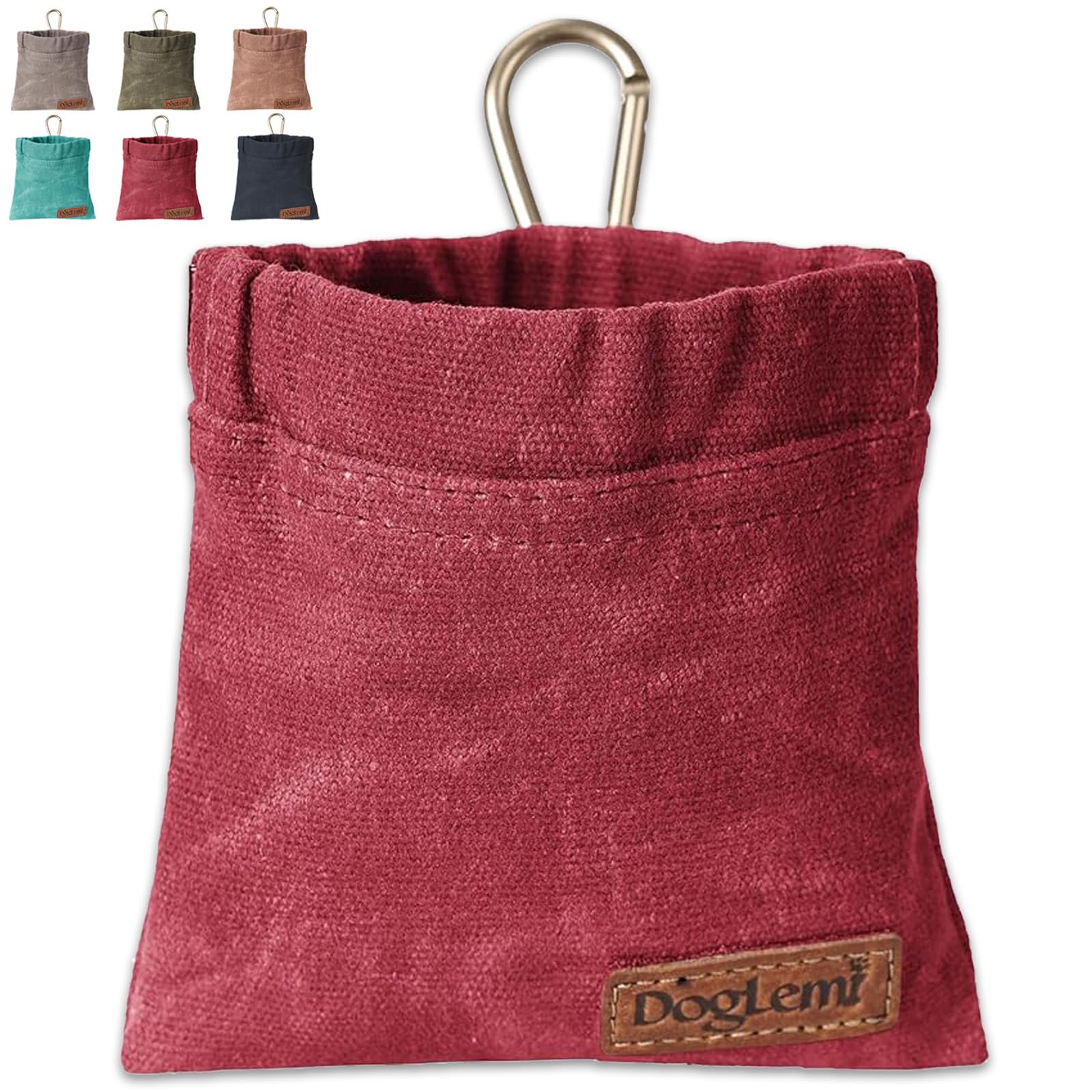 Duuclume Dog Treat Bag, Puppy Dog Training Pouch Hands-Free Training Dog Treat Pouch, Includes Carabiner, for Pet Puppy Travel or Outdoor Use (Red)