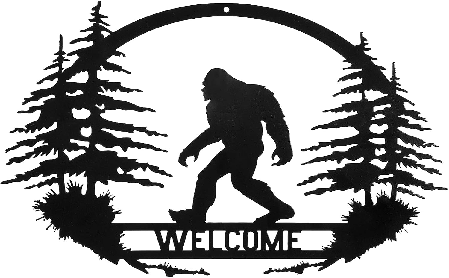 Plaques & Wall Art - CINPIUK Bigfoot Wall Art Decor, Welcome Sasquatch Metal Sign Indoor Outdoor Farmhouse Christmas Wall Hanging Ornament Home Garden Yard Garage Decor Housewarming Gift, 14 Inch