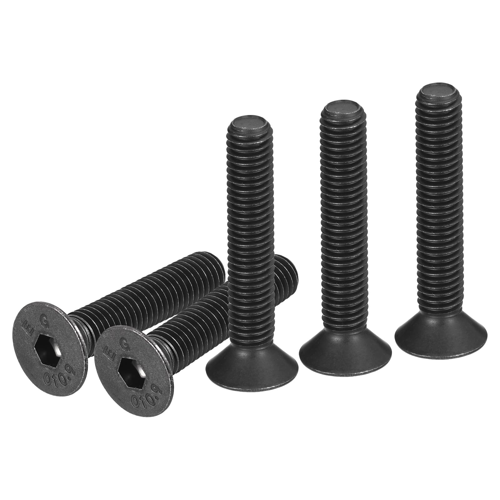 DTGN M8-1.25x45mm Flat Head Socket Cap Screws, 15 Pack Hex Socket Flat Head Screws Carbon Steel Black Oxide, Full Thread, Countersunk Bolts