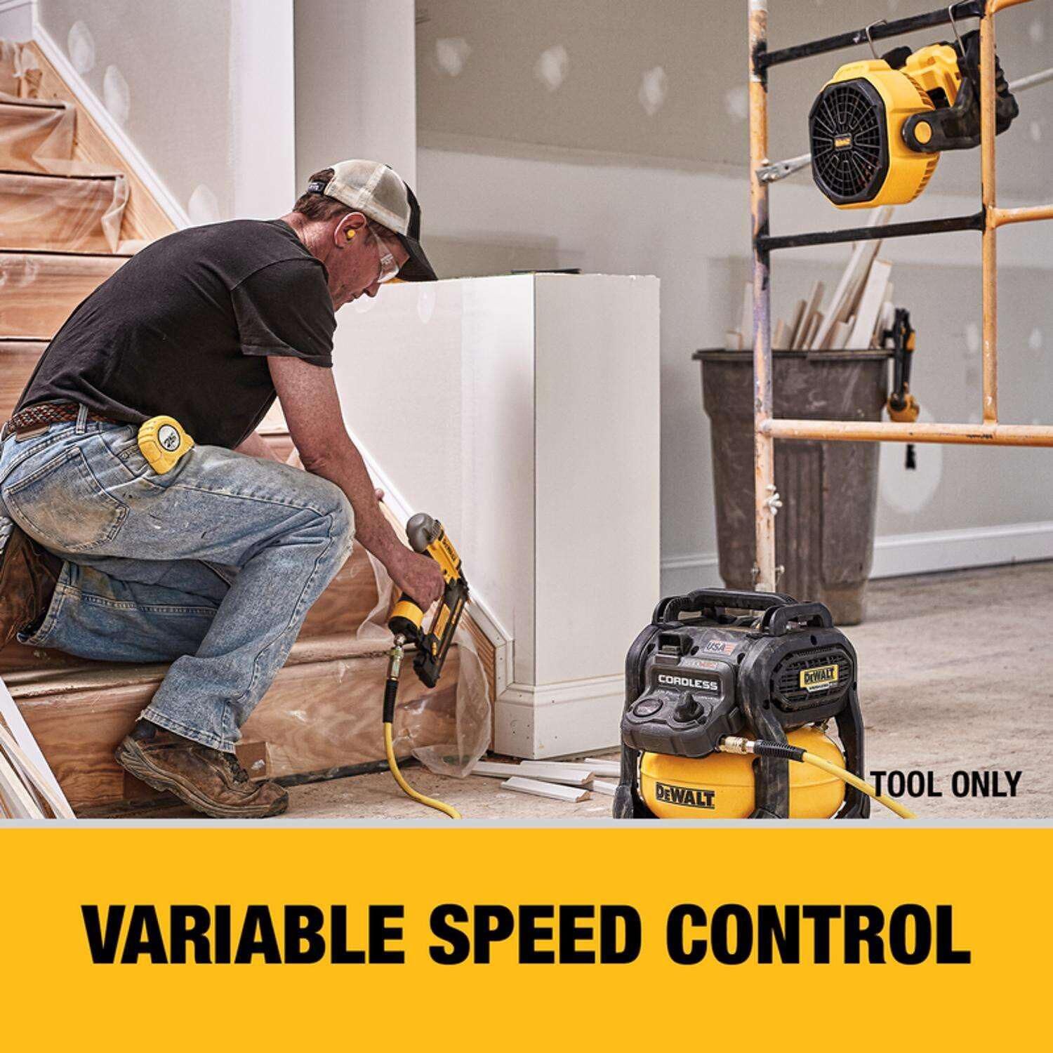 DEWALT 20V MAX Cordless Jobsite Fan, Battery Powered Rechargeable Fan Portable, Tool Only (DCE512B)