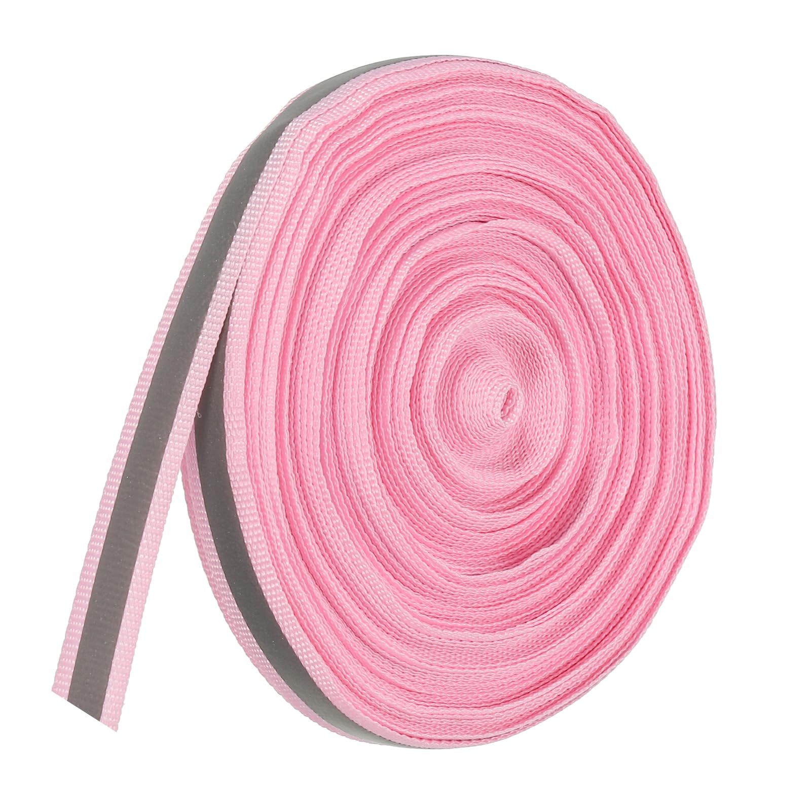 PATIKIL Reflective Tape Strip, 10mm x 22yards High Visibility Reflective Tape Sew-on DIY Warning Safety Fabric Webbing for Clothing Raincoats, Pink