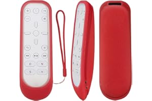CHUNGHOP Protective Silicone Case for PlayStation 5 Media Remote Control, PS5 Cover, Shockproof Washable With Loop - Red