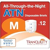 Tranquility ATN Overnight Adult Diapers with Tabs, Medium, 96 Ct Case | 27.5oz Capacity, 32-44in Waist, Overnight Leak Protection, Breathable, Odor Control, Refastenable Tabs, Unisex Adult Briefs