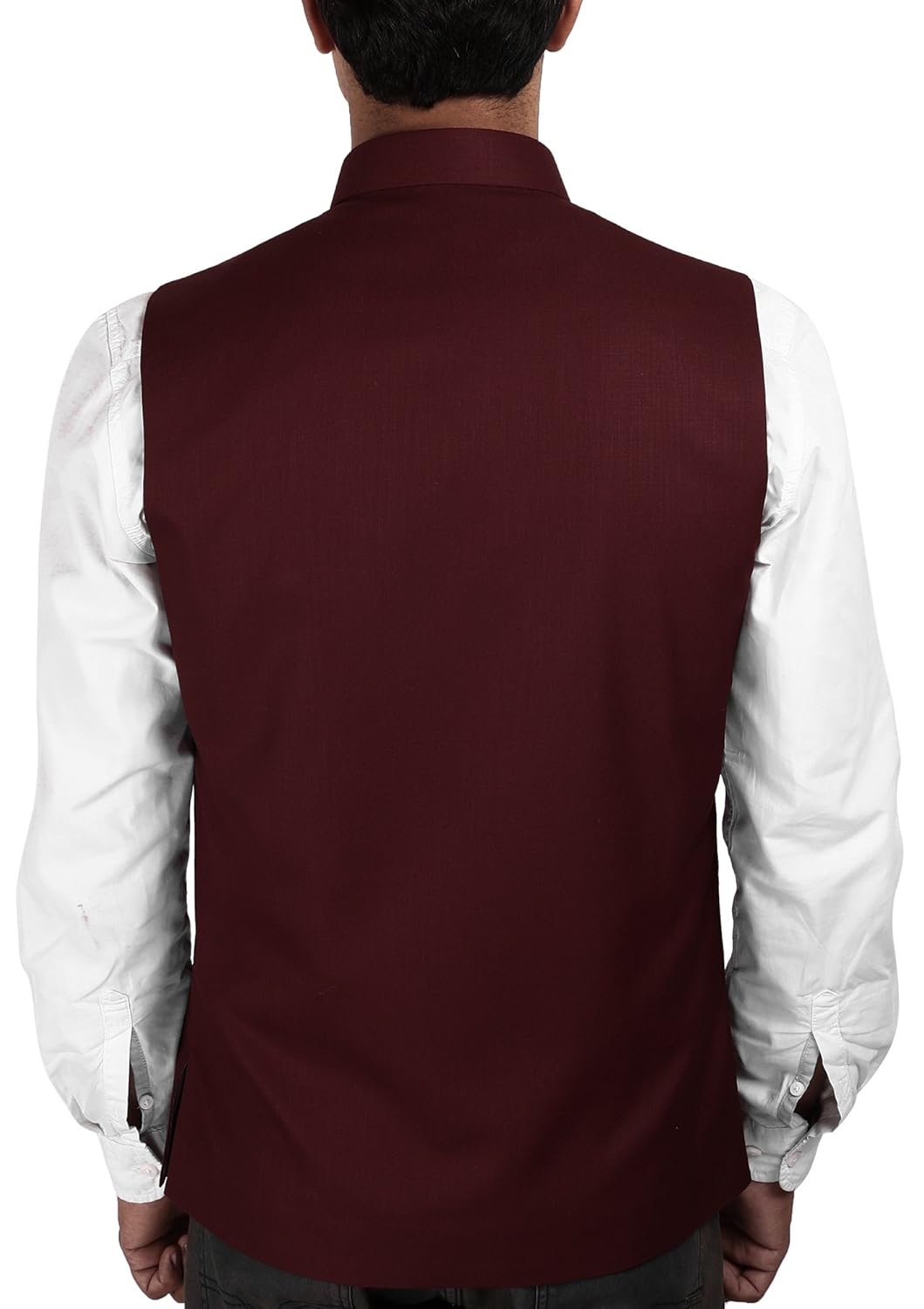 la rainbow mens cotton bandhgala modi jacket/waistcoat-maroon