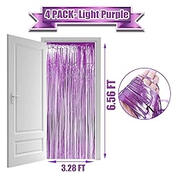 4 Pack Light Purple Foil Fringe Curtain