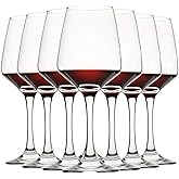 C CREST Wine Glasses Set of 8, 12oz, Lead-free, Clear, Durable Glassware
