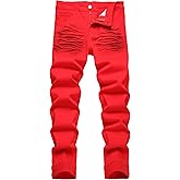 HuuPrr Men's Ripped Jeans Slim Fit Stretch Jeans Distressed Fashion Comfort Pants