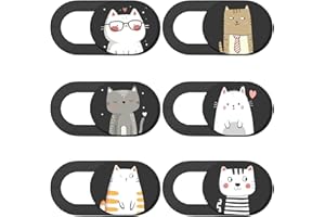 PRESSINART 6Pcs Phone Privacy Camera Cover Webcam Camera Cover Slide Cat Pattern Privacy Security Guard Slide Phone Webcam Pr