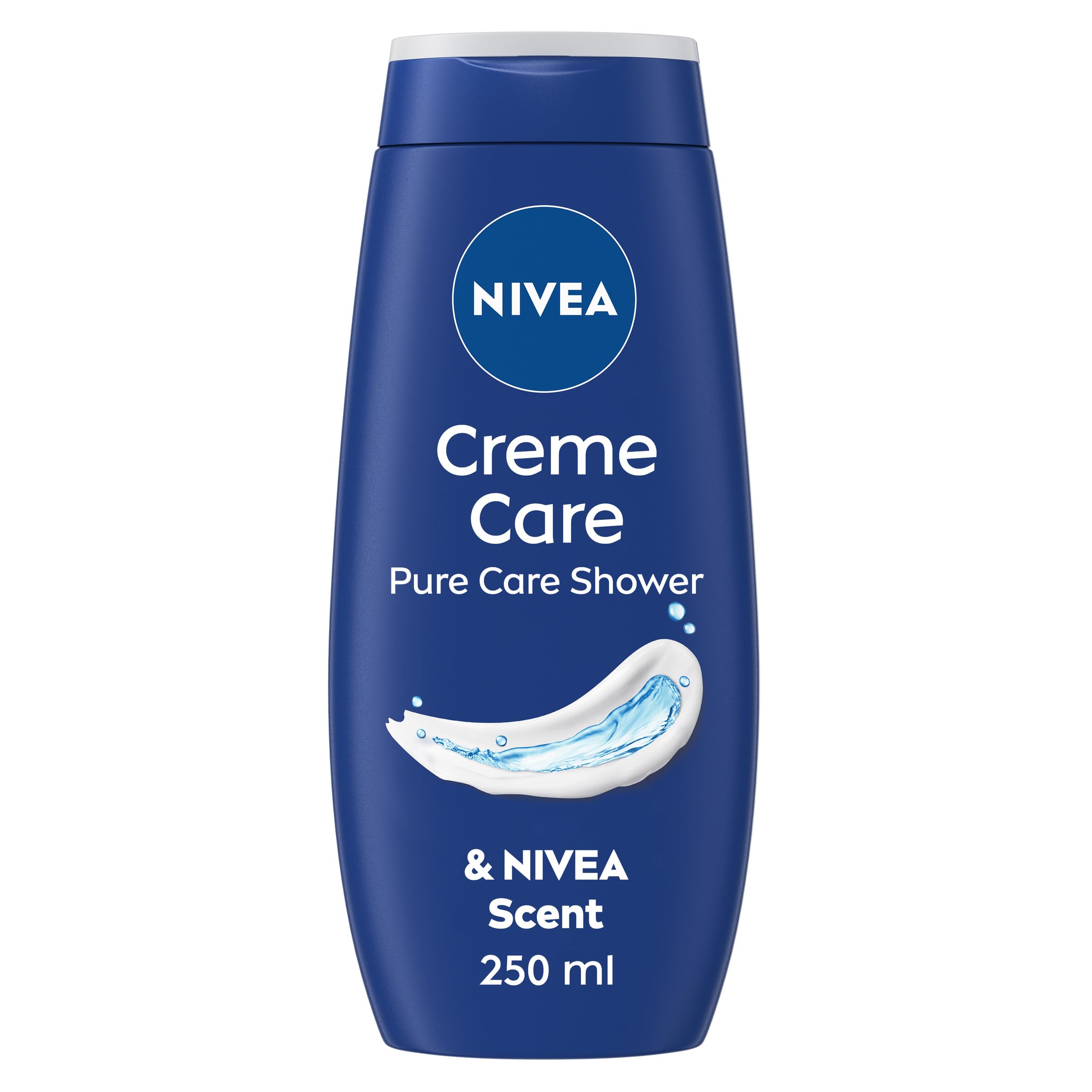 NIVEA Crème Care Shower Cream (250 ml) Caring Shower Body Cream Enriched with Almond Oil, Moisturising Shower Gel Body Wash with Vitamin C, E