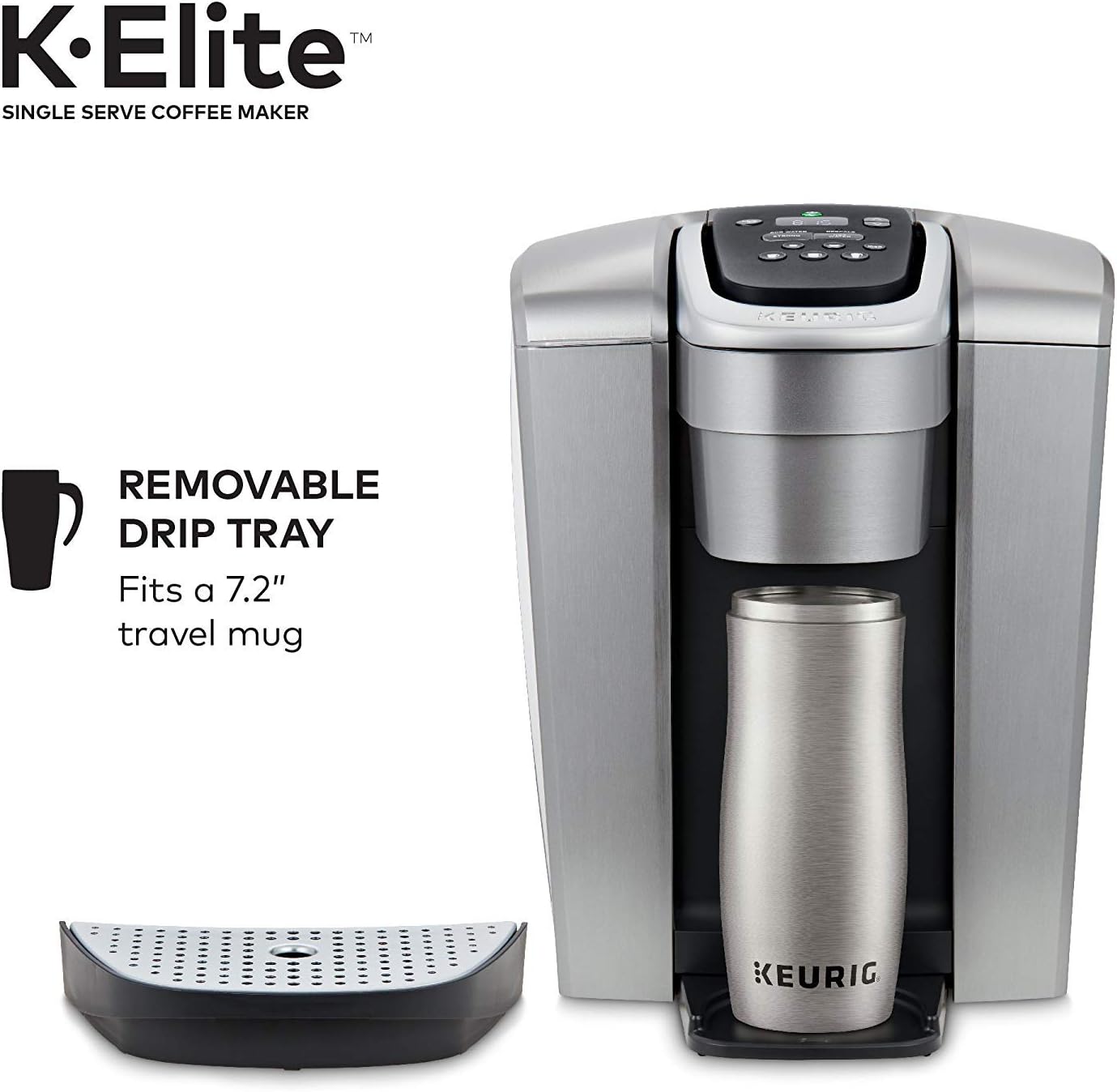 Amazon Com Keurig C K Elite Maker Single Serve K Cup Pod Brewer With Iced Coffee Capability Extra Included 75oz Brushed Silver Plus Filter Bundle Kitchen Dining