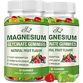 Magnesium Glycinate Gummies for Adults and Kids 600mg, High Absorption Potassium Magnesium Supplement for Sleep, Magnesium L-
