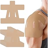 Anglechic 20 Count Kinesiology Tape for Shoulder Pain Relief Pre Cut Sports Waterproof Breathable Enhance Elastic Kinesiology Athletic Tape for Shoulder Support and Muscle Baseball Sports(Beige)